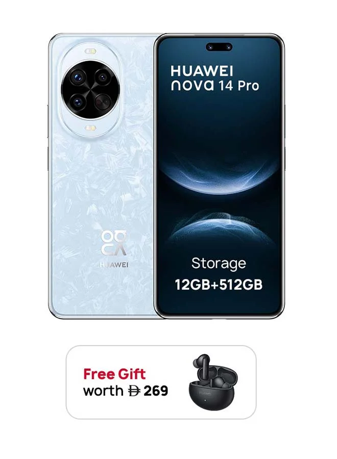 Smart Nova 14 Pro Smartphone 512GB 12GB RAM 6.78-inch Display Dual SIM Crystal Blue (Middle East Version) docjb
