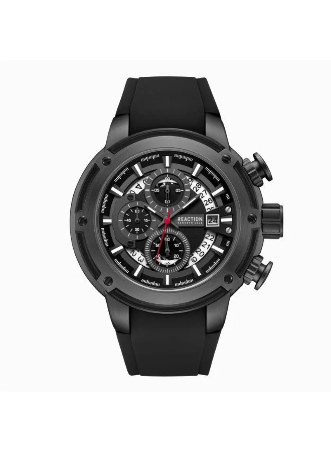 Kenneth Cole Reaction Men's Chronograph Watch with Silicone Strap (Black, 56.2mm) w75be