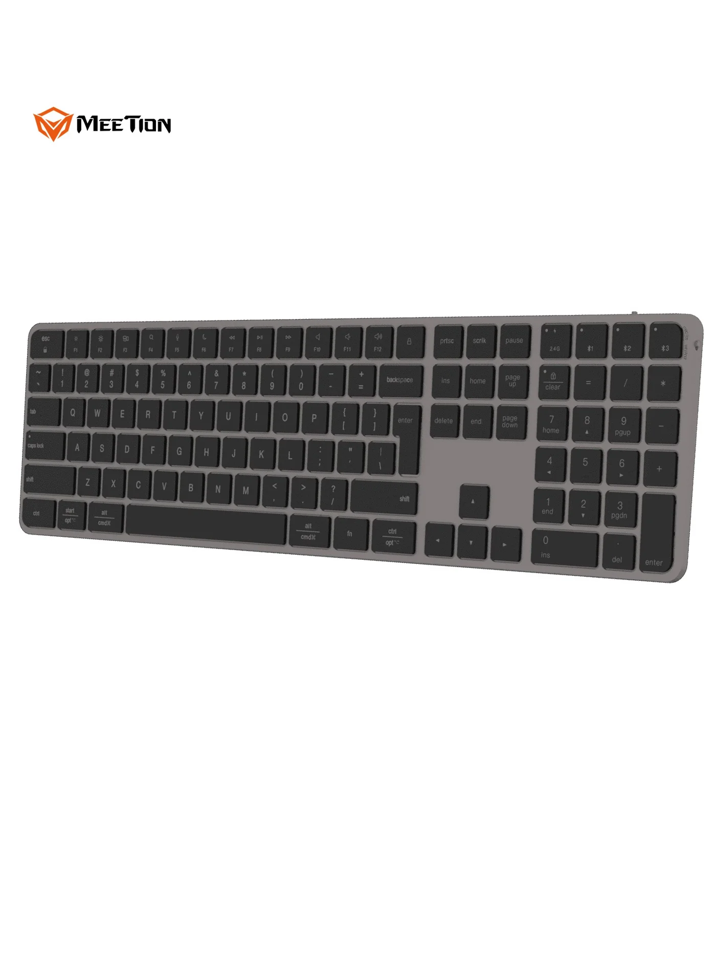 Premium Wireless Keyboard 109-Key Full-Sized Layout Scissor Switch Dual Mode Bluetooth and 2.4G Connectivity (English+Arabic, Black) ich0d