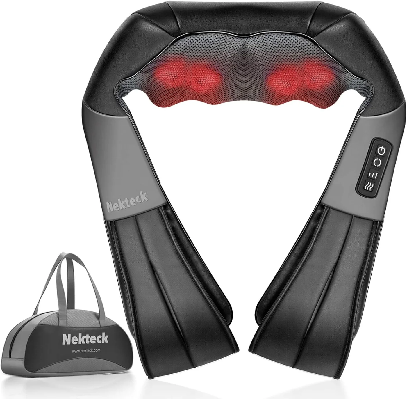 Premium Shiatsu Neck and Back Massager with Heat Deep Tissue Kneading for Shoulder Waist and Leg Muscle Relaxation (Unisex, 1 Piece) 1179v