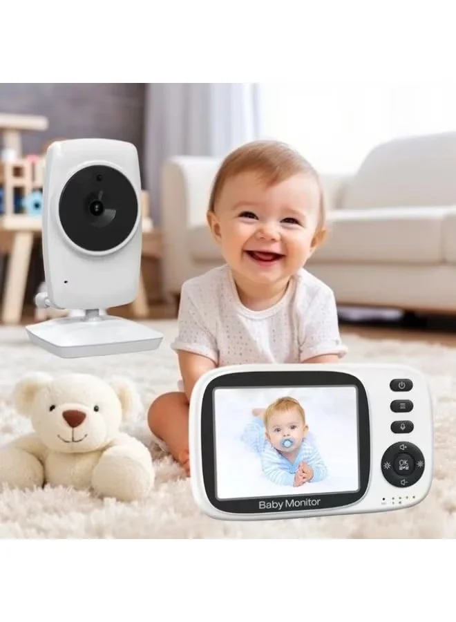 BlueFire Wireless Baby Monitor with 3.2-Inch LCD Screen, Night Vision, Temperature Sensor and 2-Way Audio (1 Unit) tm8a2