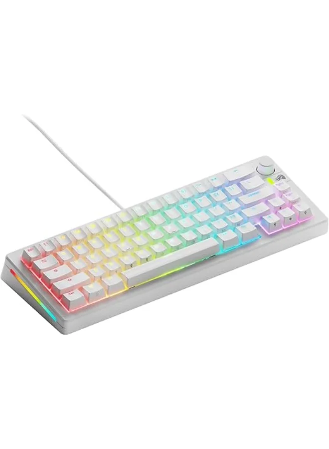 Glorious GMMK3 Mechanical Keyboard 65% Compact Wired Gaming Keyboard (White, 65% Layout) ck3d9
