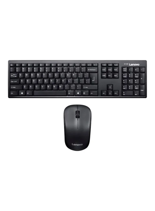 Wireless Keyboard and Mouse Combo Set Arabic Layout Ergonomic Design (Black, Full Size) hdd85