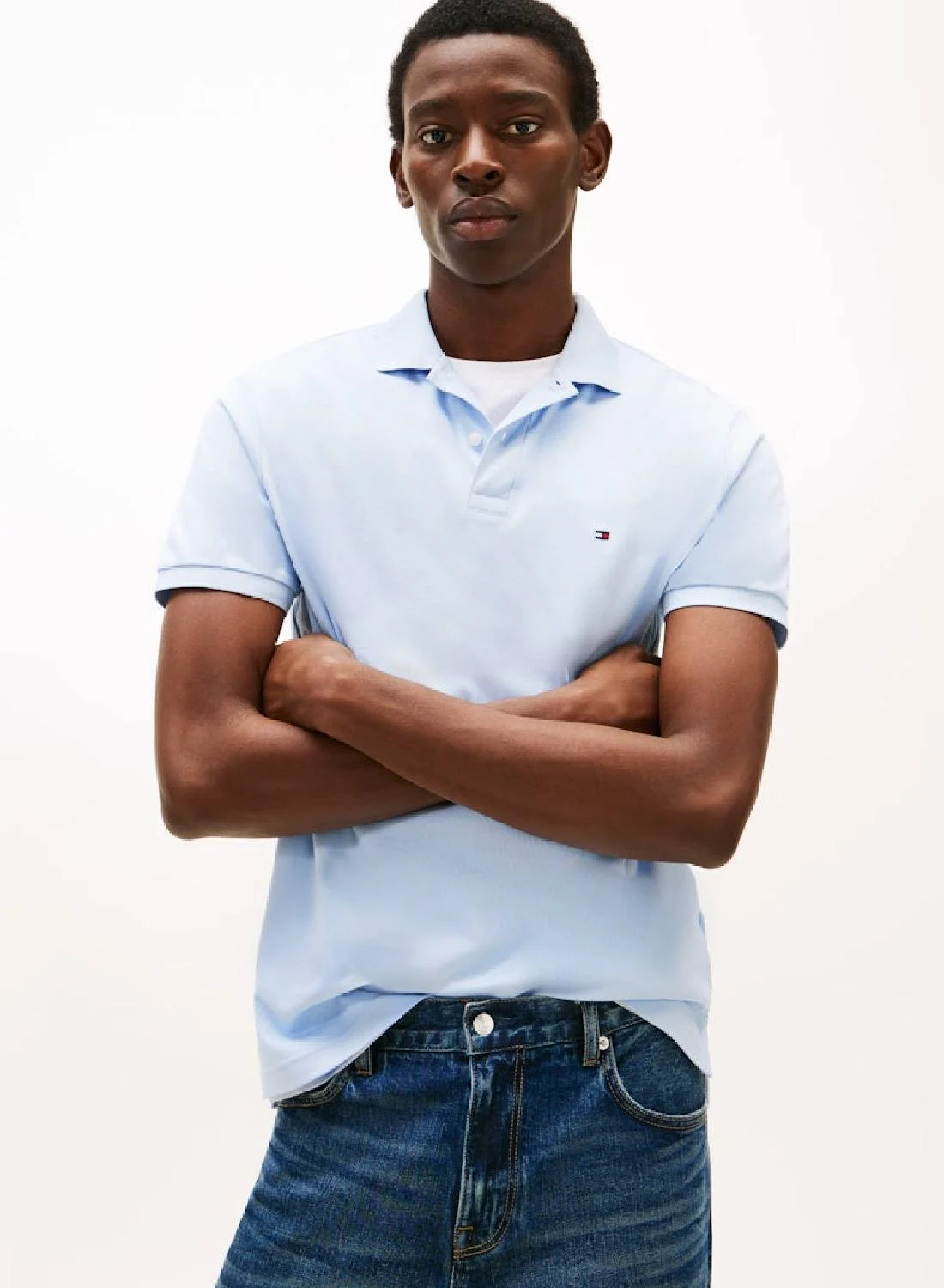 Premium Regular Fit Polo Shirt Breathable Cotton Casual Wear for Men (Navy, Large) 0jlyk