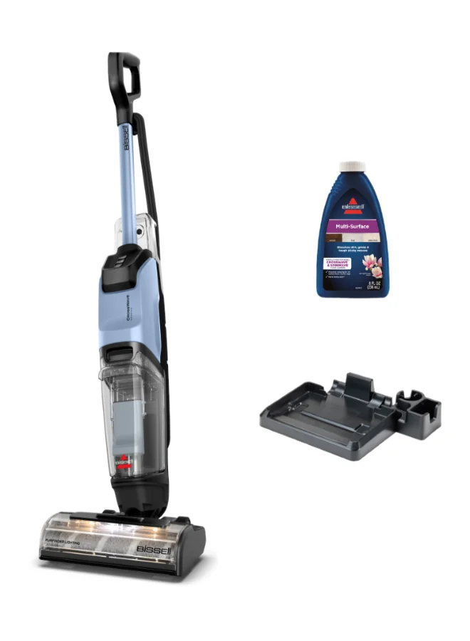 Premium Wet & Dry Corded Floor Cleaner with Edge Cleaning and Tangle-Free Brush Roll (Blue, 360 W) qj5jf