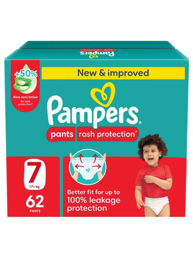 Premium Rash Protection Diaper Pants for Toddlers (Size 7, 17+ Kg, 62 Count) 5y1r7