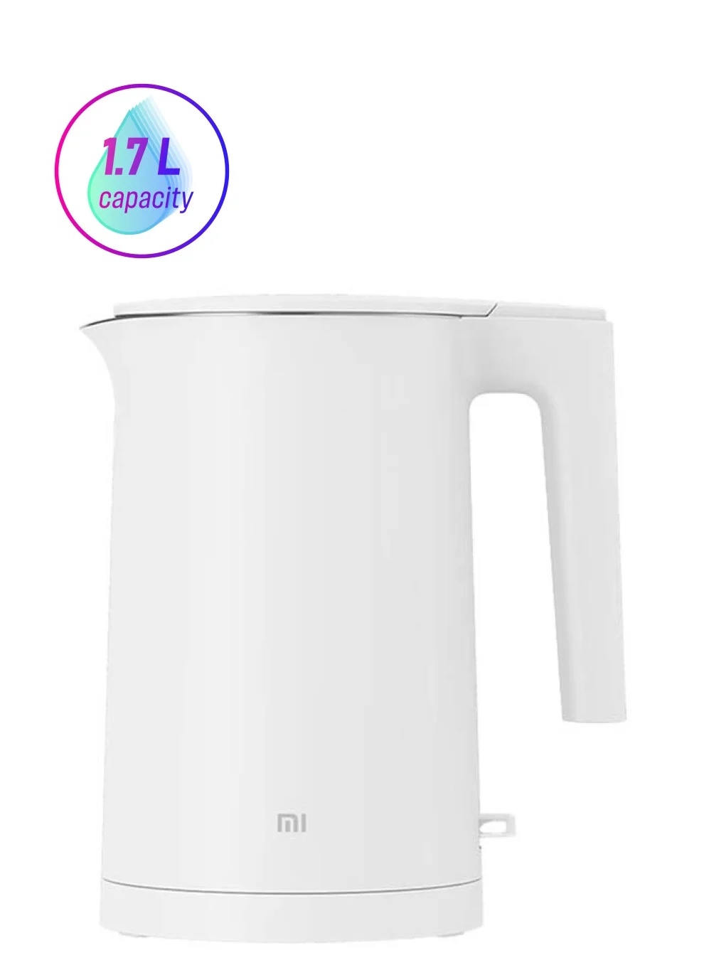 Smart Electric Kettle 1.7L 1800W Premium Dual-Layer Heat Insulation Fast Boiling Kitchen Appliance (White, 1.7 L) 0e4x0