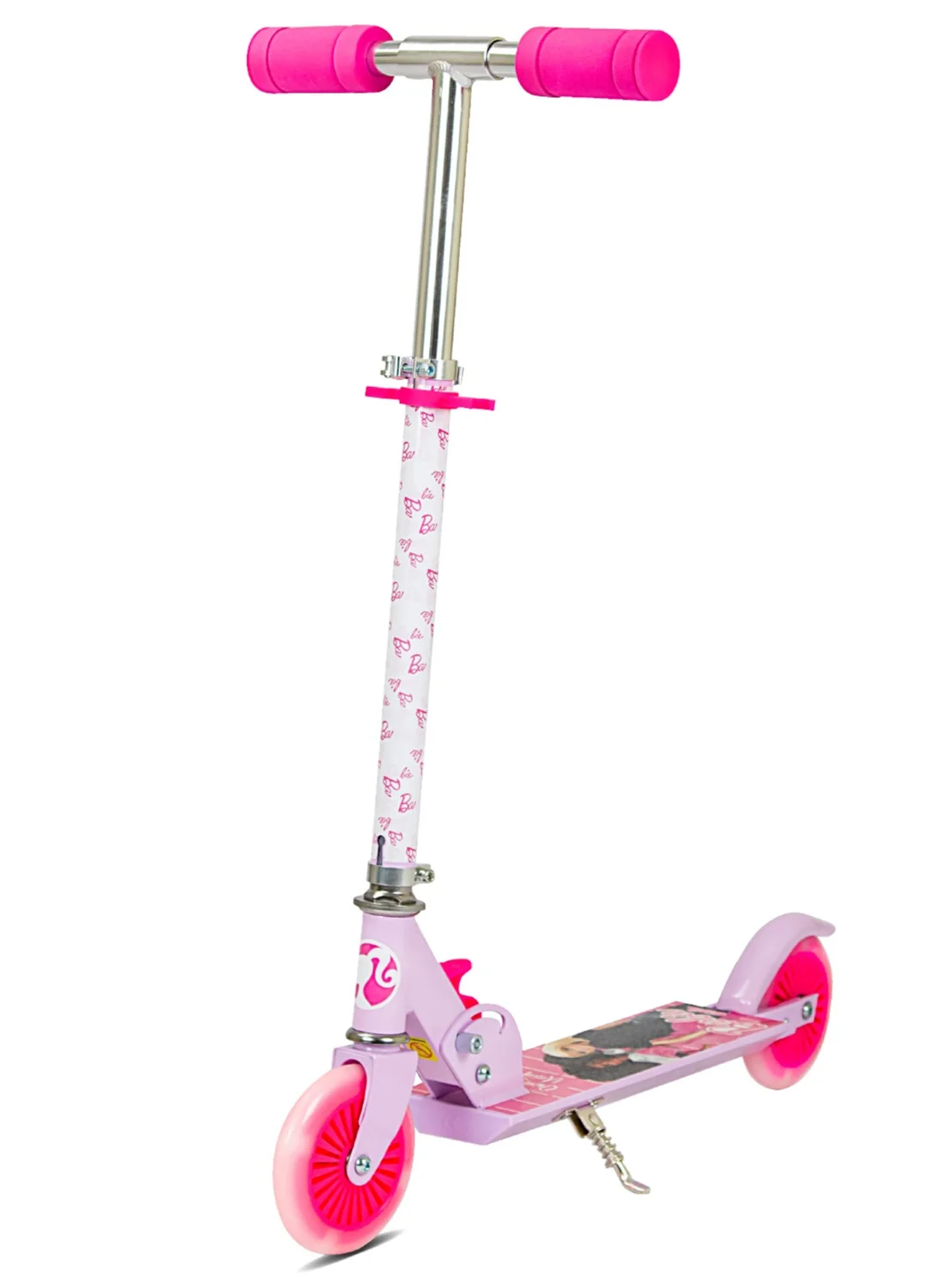 Spartan Fashion Doll 2-Wheel Kick Scooter with LED Light-Up Wheels and Adjustable Handlebar (Pink) dt51h