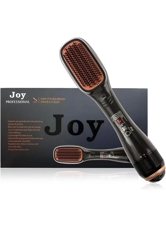 Joy Care 2-in-1 Ceramic Ionic Hot Air Brush Hair Dryer and Styler (Professional Styling Tool, Multi-Heat Settings) q38gu