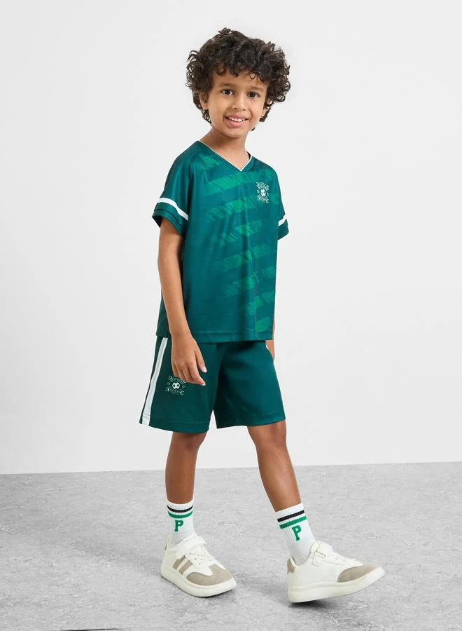 Styli Boys KSA Print Jersey T-Shirt and Shorts Football Set (Kids, 120 cm) jfda9