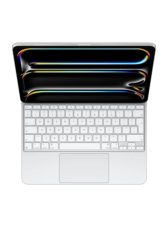 Premium Smart Tablet Keyboard Case with Trackpad and Function Row for 13-inch Pro Tablets (White) 1mu61