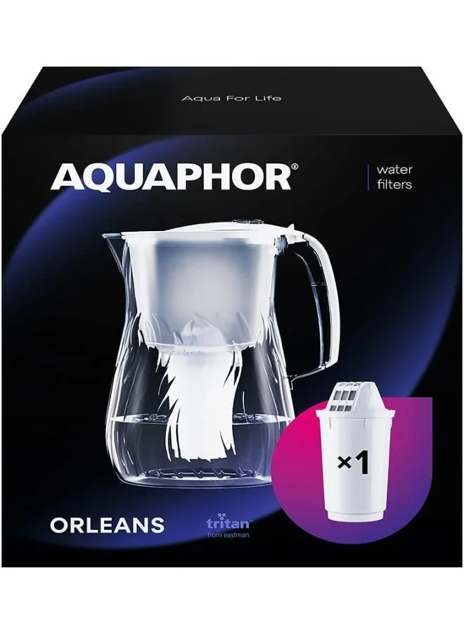 Aquaphor Orleans A5 Magnesium Water Filter Jug Premium Purification System (White, 4.2L) 7s6a4