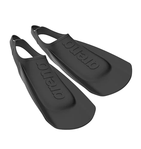 Premium Silicone Swim Training Fins Lightweight Short Blade Flippers for Men and Women (Black, Size 6-7) 0aelc