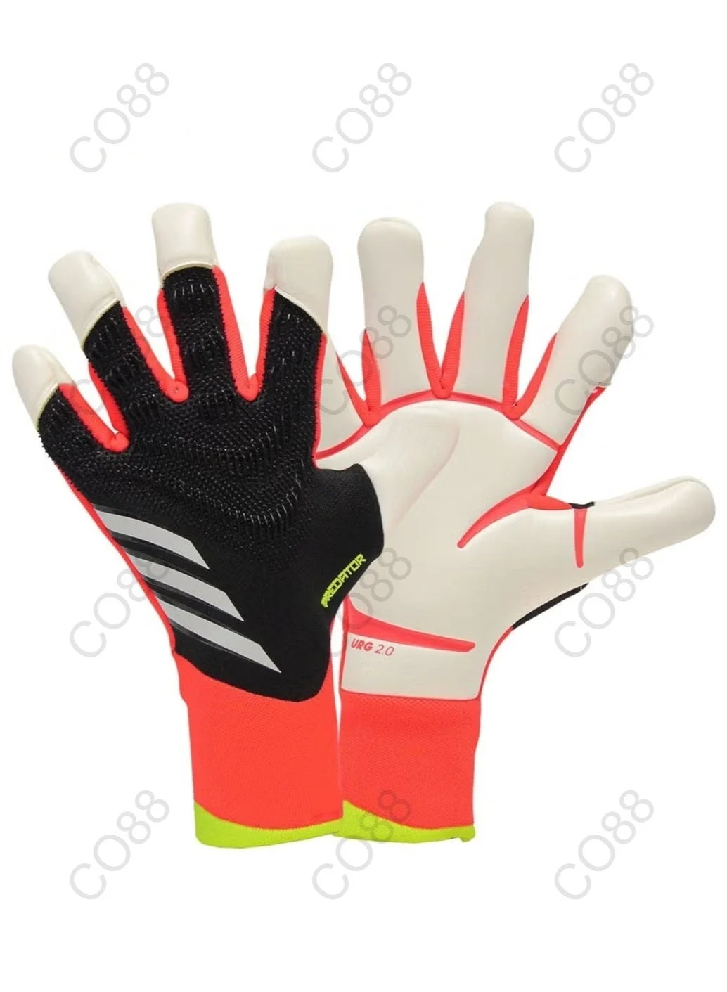 CO88 Professional Goalkeeper Gloves with Fingersave Protection (Adult, Black/White, Size 9) ej8wy