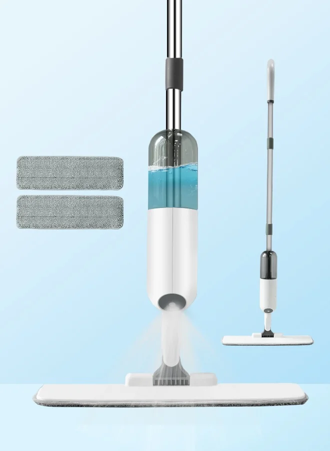AHAKAC Spray Mop for Floor Cleaning with 2 Washable Microfiber Pads and 350mL Refillable Water Tank (Grey, 1 Piece) 89p4x
