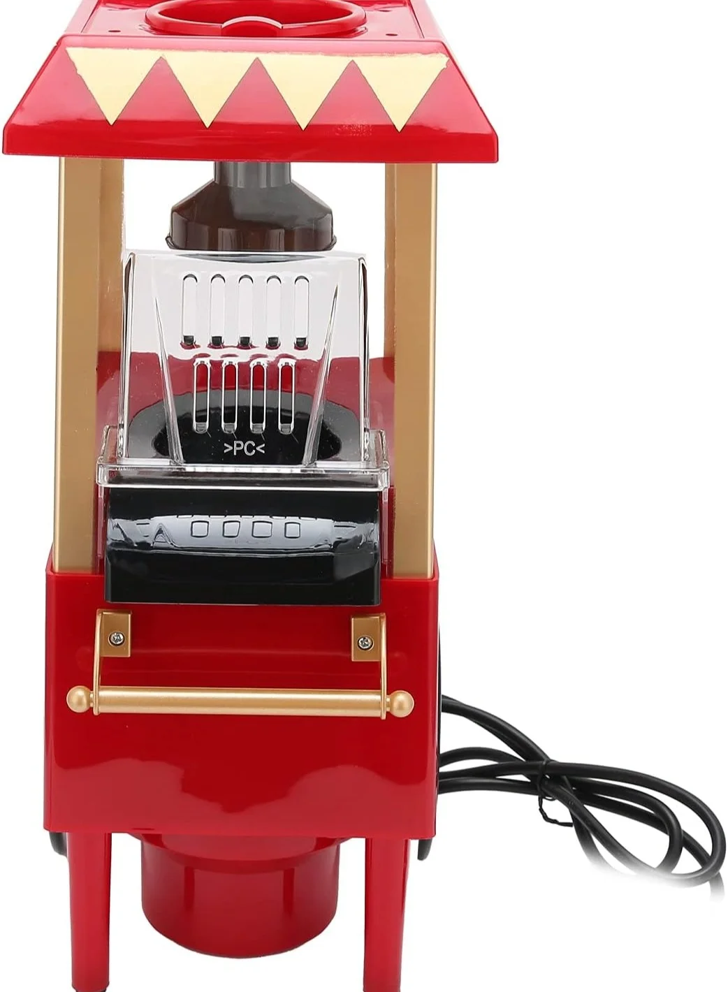 JAJEEK Mini Popcorn Maker Automatic Hot-Air Corn Popper Retro Style (Red, 1 Unit) hycw2