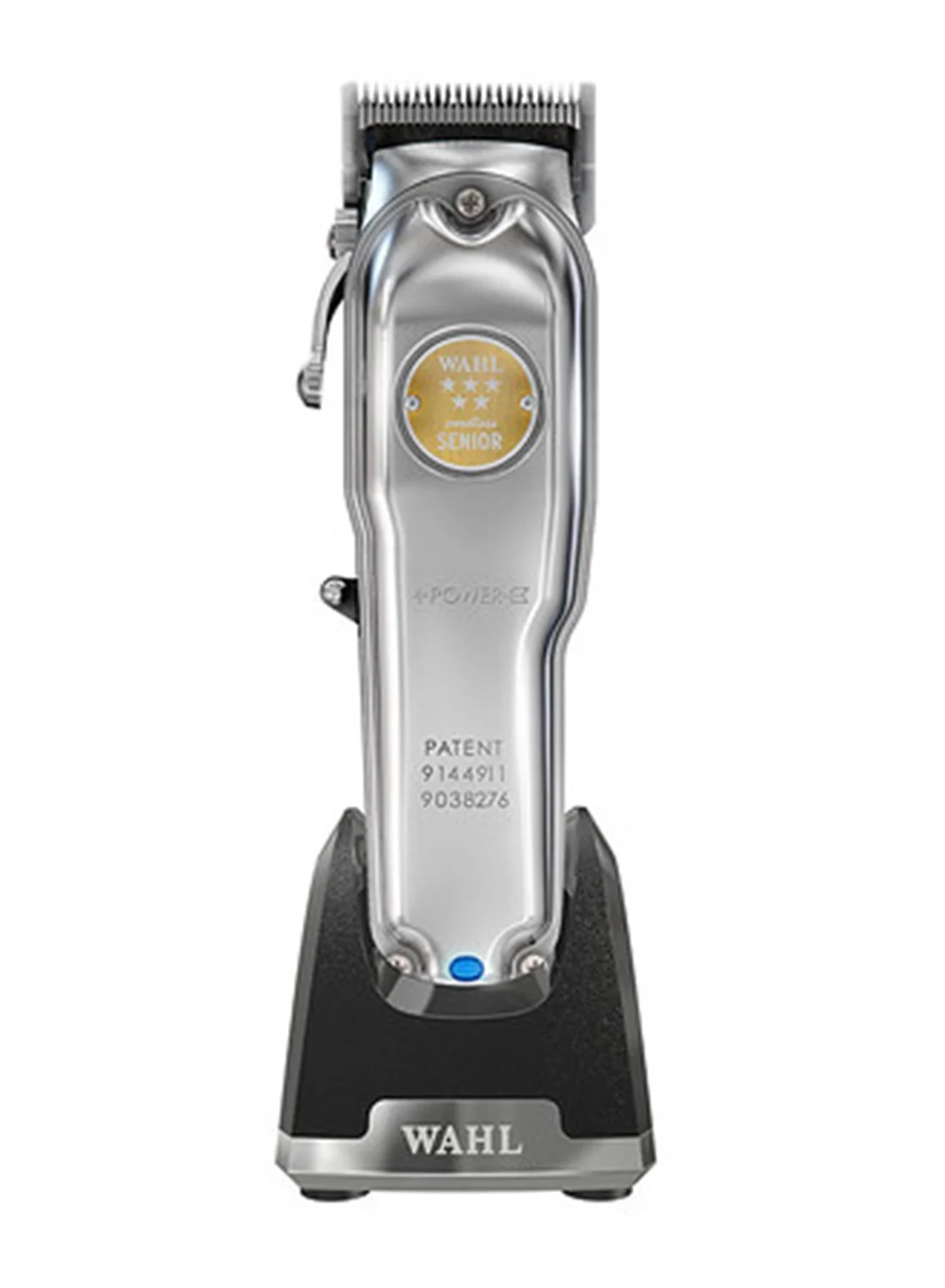 Professional Hair Clipper Metal Cordless Trimmer with Surgical Blade and 3 Attachment Combs (Silver) te8ze