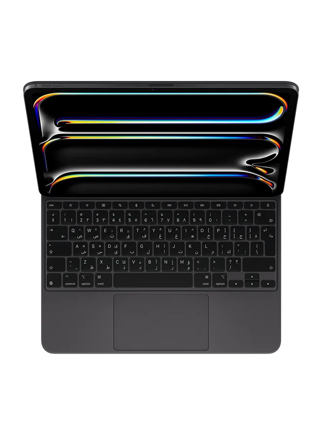 Premium Smart Tablet Keyboard Case with Trackpad and Arabic Layout for 13-inch Pro Tablets (Black) kj24m