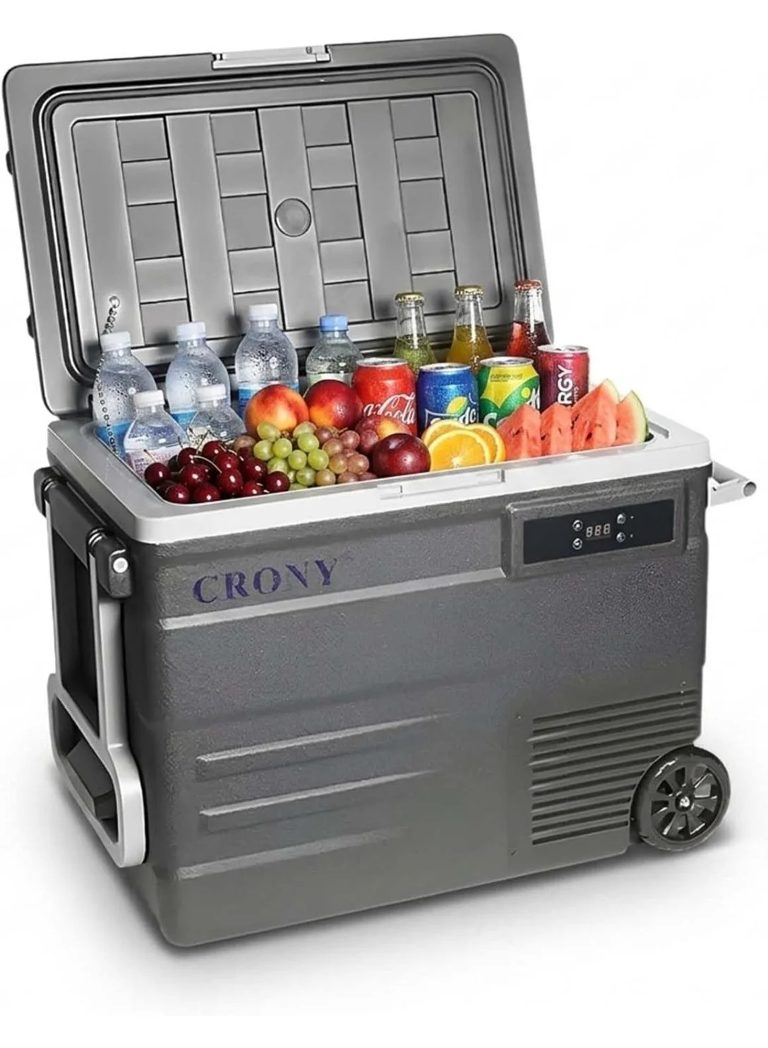 Crony U65 Portable Car Refrigerator 65L Dual Power Cooling Freezer with LED Controls and Wheels 99swn