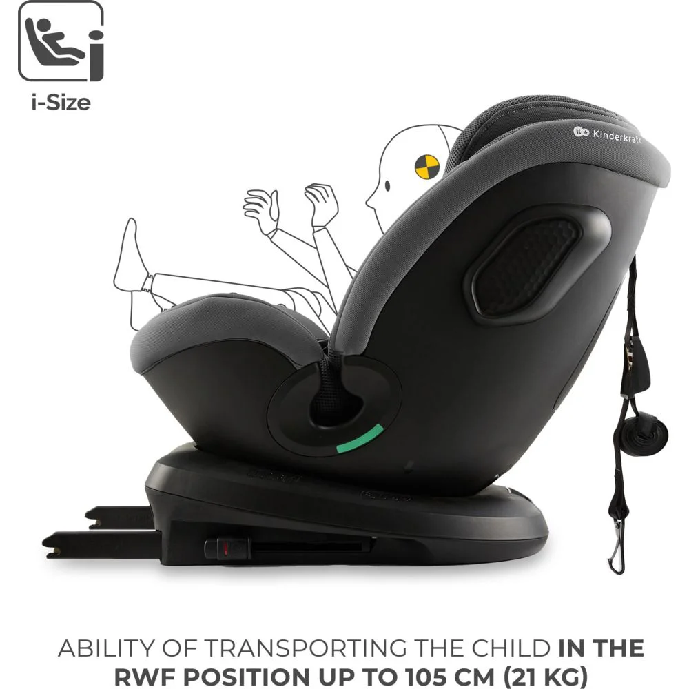 Premium 360-Degree Rotating Car Seat for Infants and Toddlers (Grey, 0-18 kg) b4gma