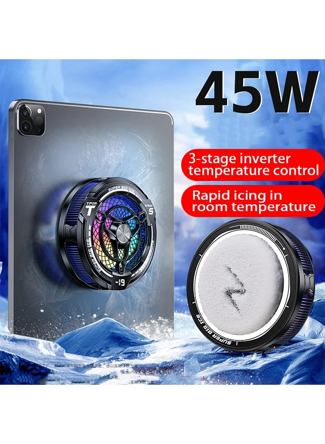HOOPZOZA 45W Magnetic Tablet Cooler with RGB Lighting and Temperature Display (Premium Semiconductor Heat Sink for Gaming and Streaming) 1dbd0