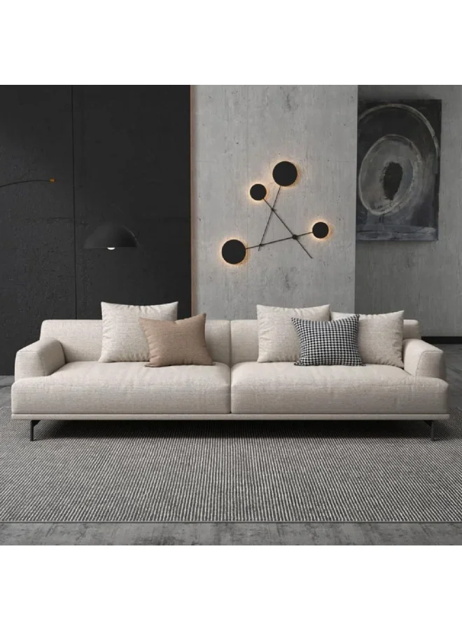 Zayn Comforts Modern Sleek Fabric Sofa Set (Premium Wood Base, Grey, 3-Seater) o3c4o