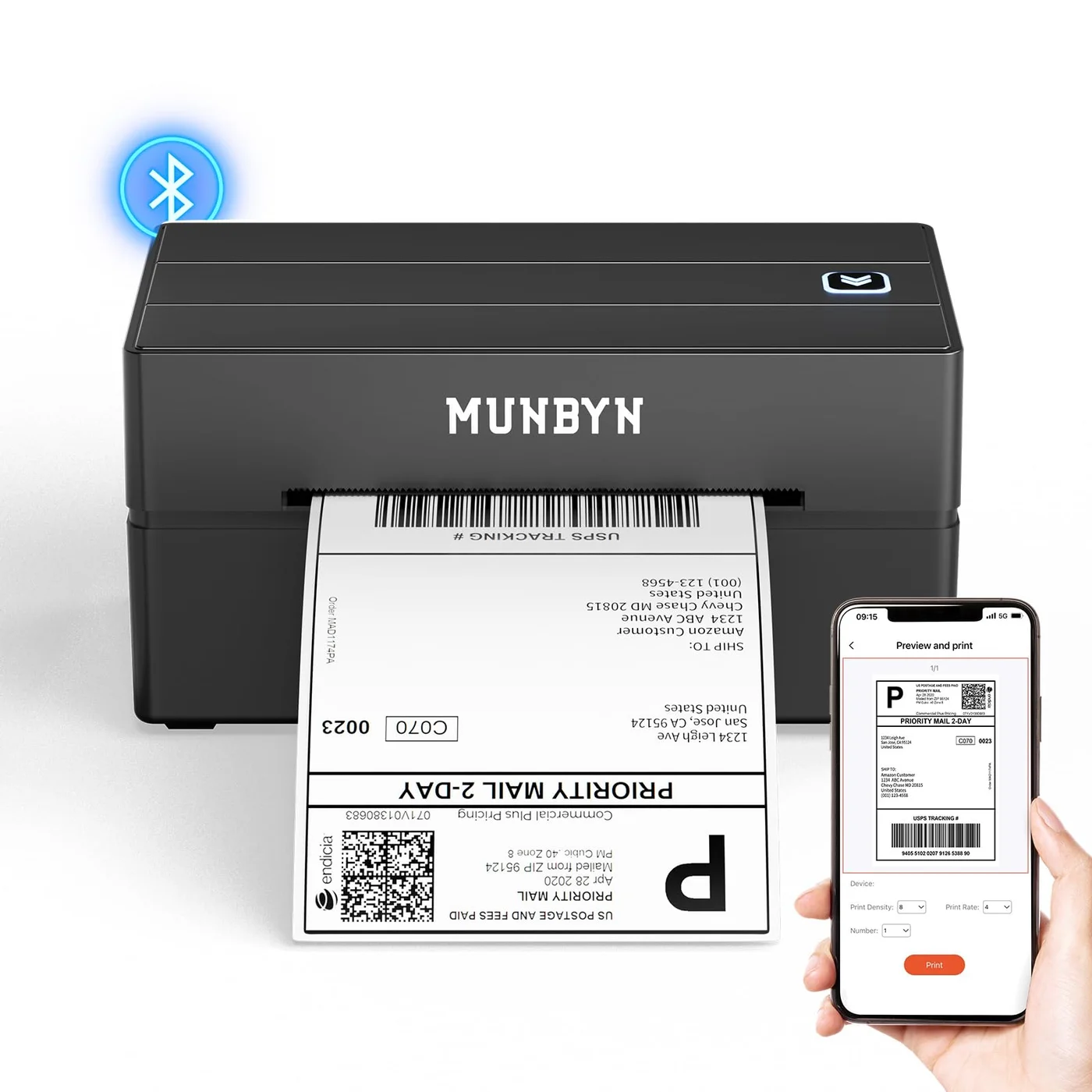 Wireless Thermal Label Printer High-Speed Shipping Label Maker for Small Business and Home Office (4x6 Inch) zrkoc