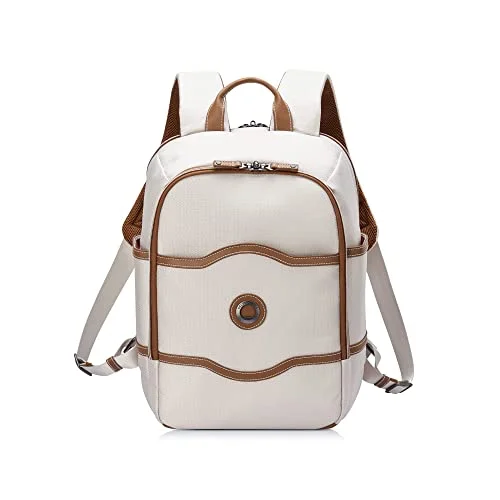 Premium Travel Laptop Backpack Water-Repellent Recycled Fabric with Vegan Leather Trim (Angora, 14-inch Laptop Capacity) yu0ji