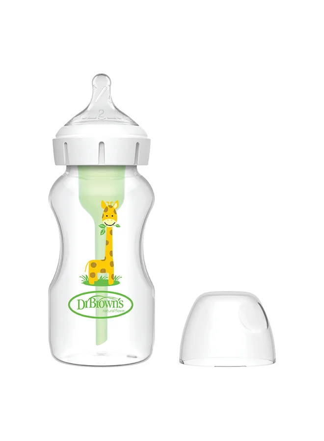 Premium Anti-Colic Baby Feeding System with Level 2 Nipple (Giraffe, 270 mL, 1-Pack) u4a7v