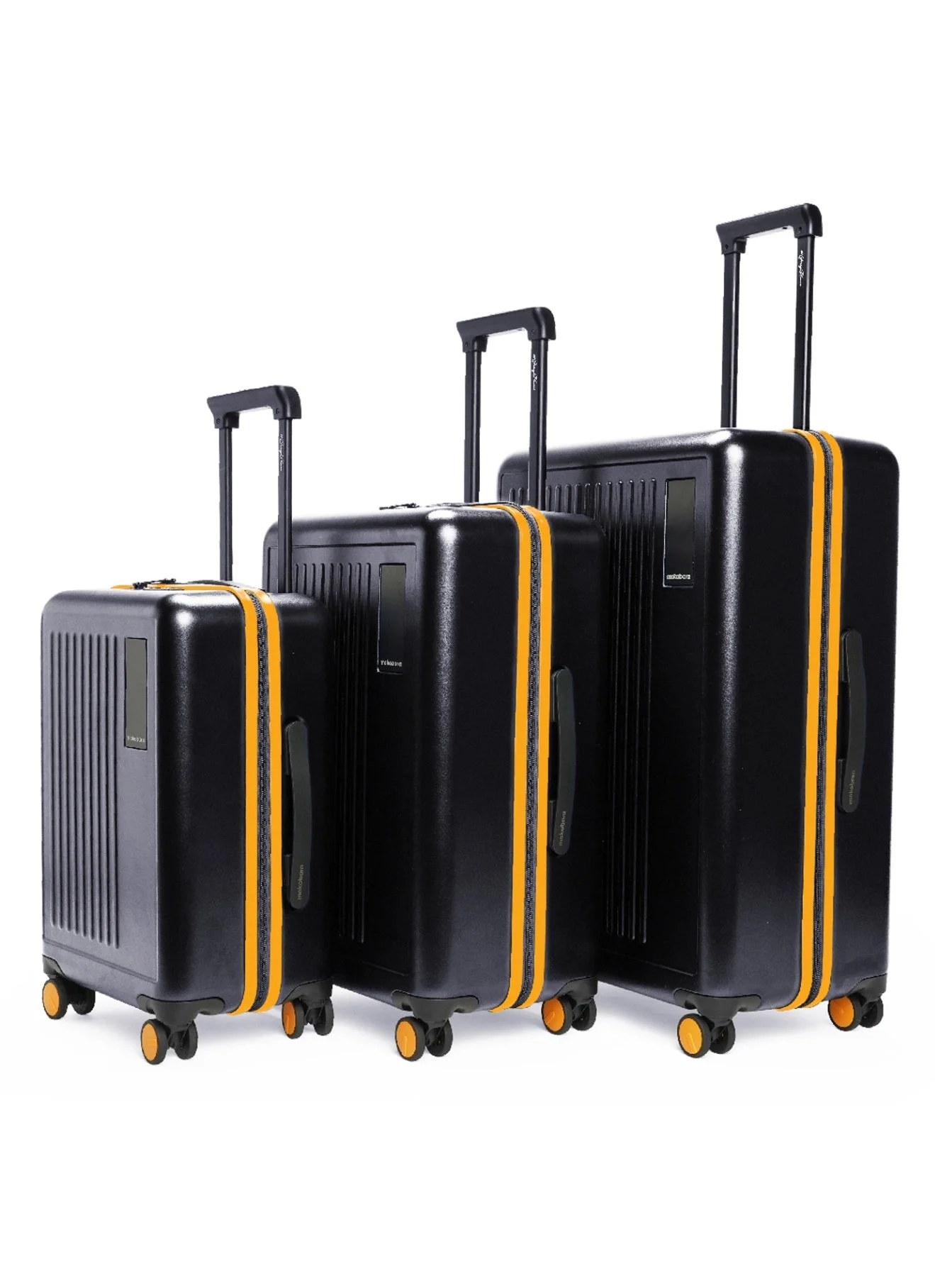 Premium Hardshell Luggage Set 3-Piece Travel Suitcase Collection with TSA Lock and YKK Zippers (Black and Yellow, 40L+65L+100L) 1kjse