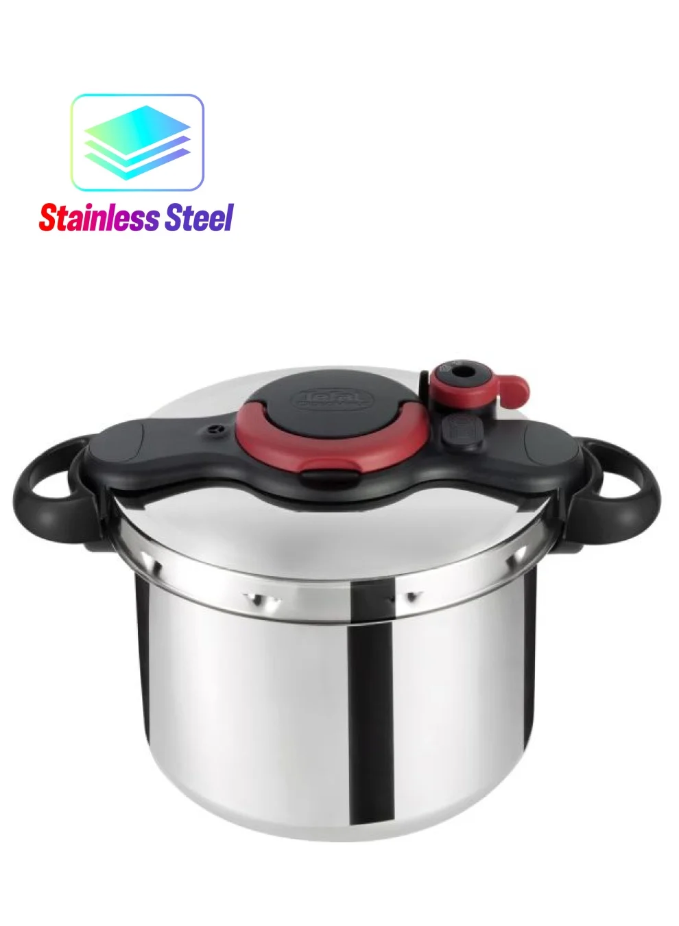 Premium Stainless Steel Pressure Cooker High-Efficiency Cooking Pot (Silver/Black, 9L) sbza7
