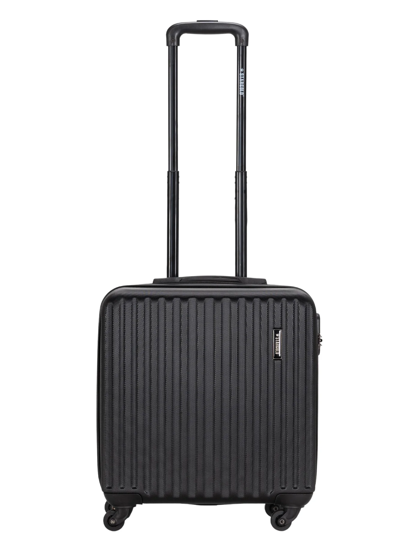 Stargold Hardside Spinner Cabin Trolley Luggage with 4 Wheels and Number Lock (Black, 16 Inches) fyotq