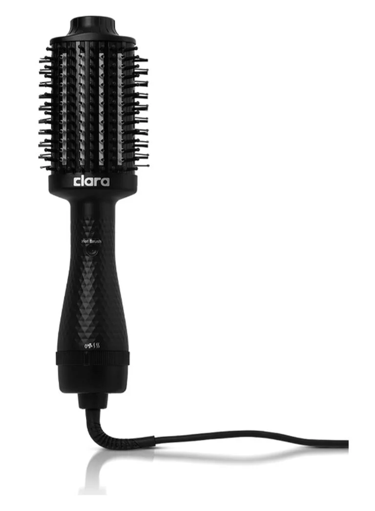 CLARA 2-In-1 Thermal Hot Brush and Hair Dryer Styler Professional Volumizing Tool (Black, 1 Unit) 6hgui