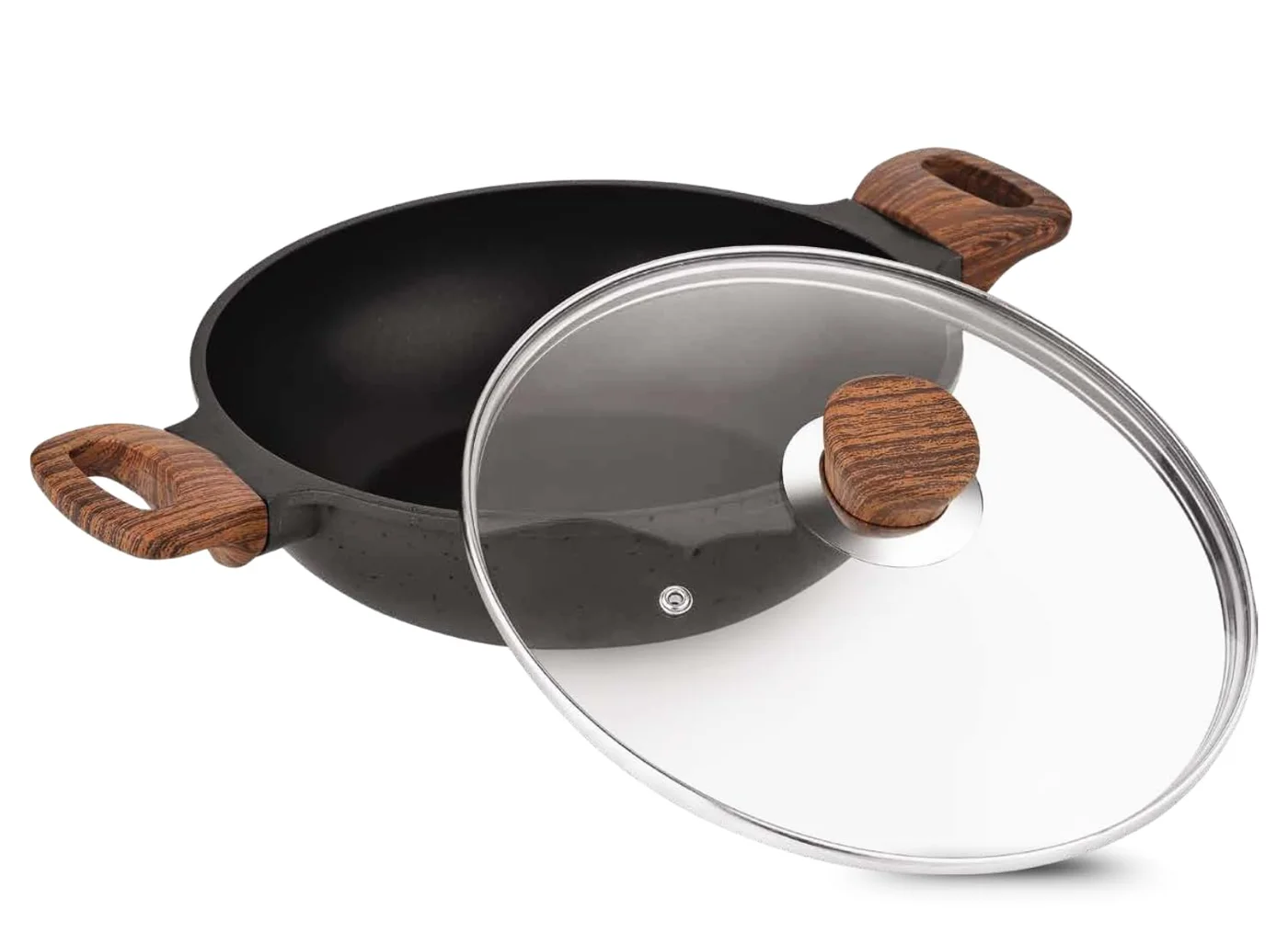 Premium Non-Stick Kadai Cookware with Induction Compatible Base (24 cm, 2.4 Litre) 83z8x