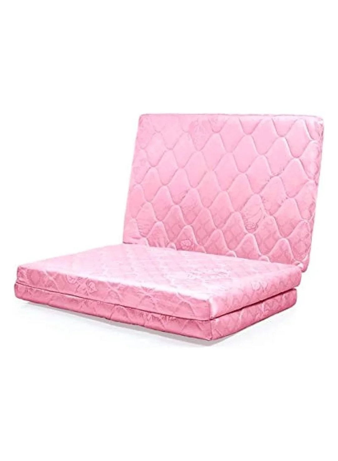 Premium Folding Quilted Portable Mattress for Home and Travel (Pink, 180x90x7 cm) ejs2q