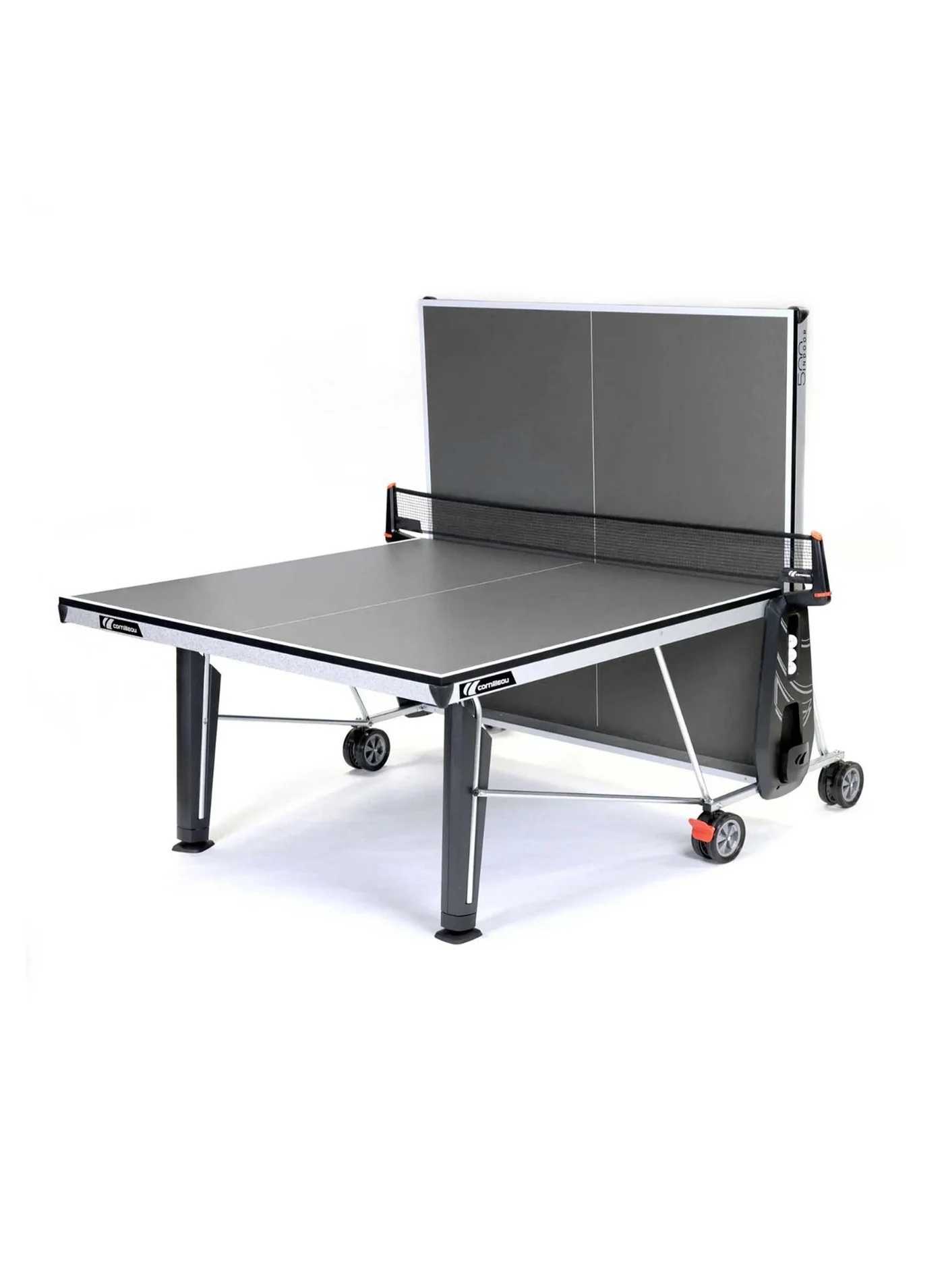 Premium Indoor Table Tennis Table with 22mm Surface and Folding System (Grey, 274cm x 152.5cm) ovbe1