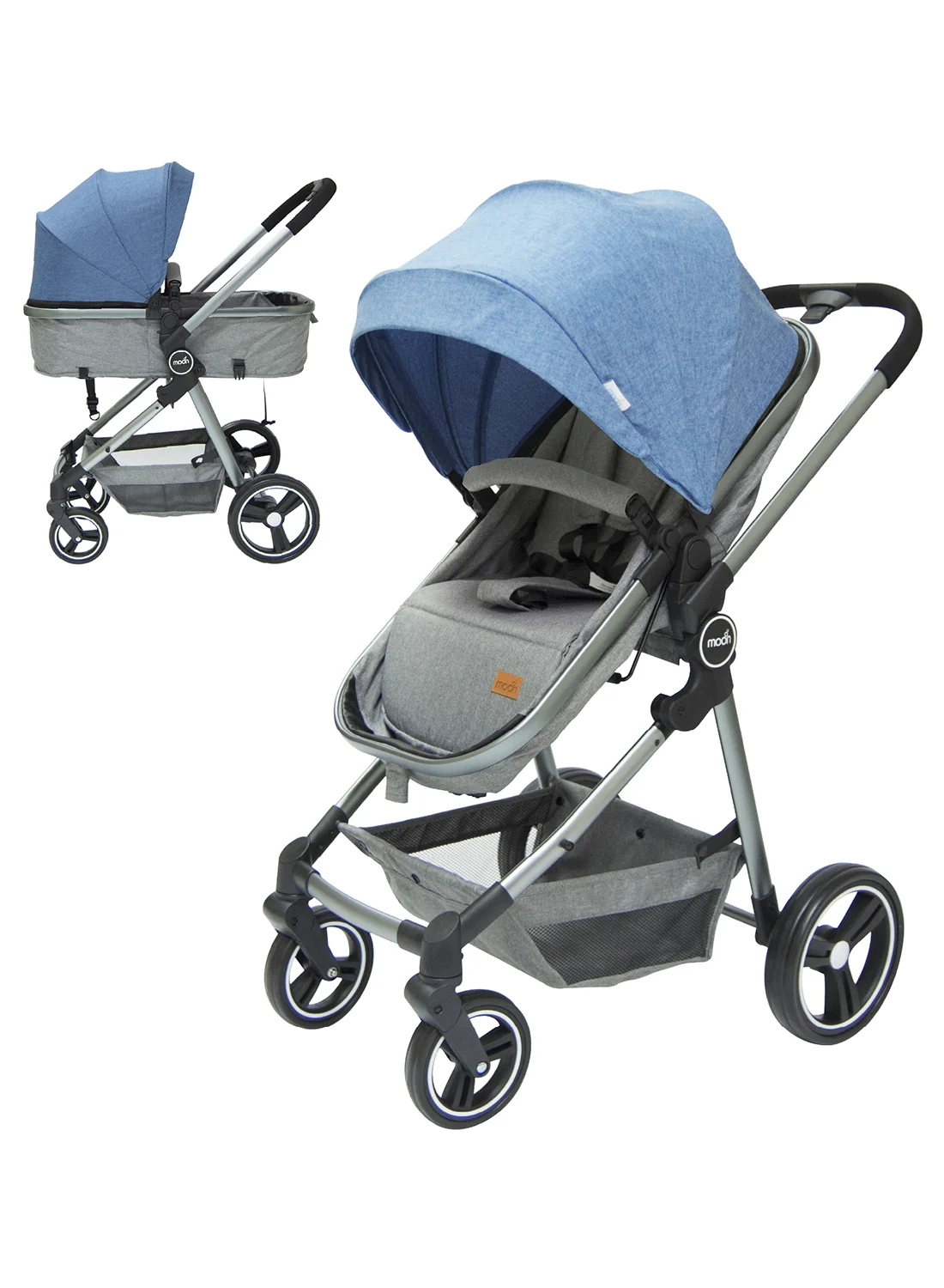 Moon Pro 2-in-1 Convertible Stroller Premium Lightweight Travel System (Blue, 18 kg Capacity) h1o14
