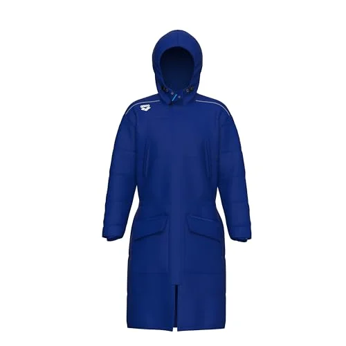 Premium Team Swim Parka Waterproof Fleece-Lined Winter Coat for Men and Women (Royal Blue, XSmall) shx1p