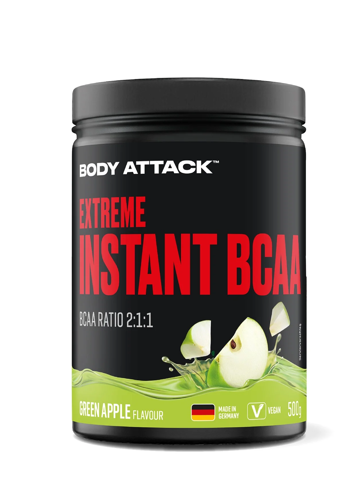 Body Attack Instant BCAA Powder Premium Amino Acid Supplement (Green Apple, 500g) v4nup