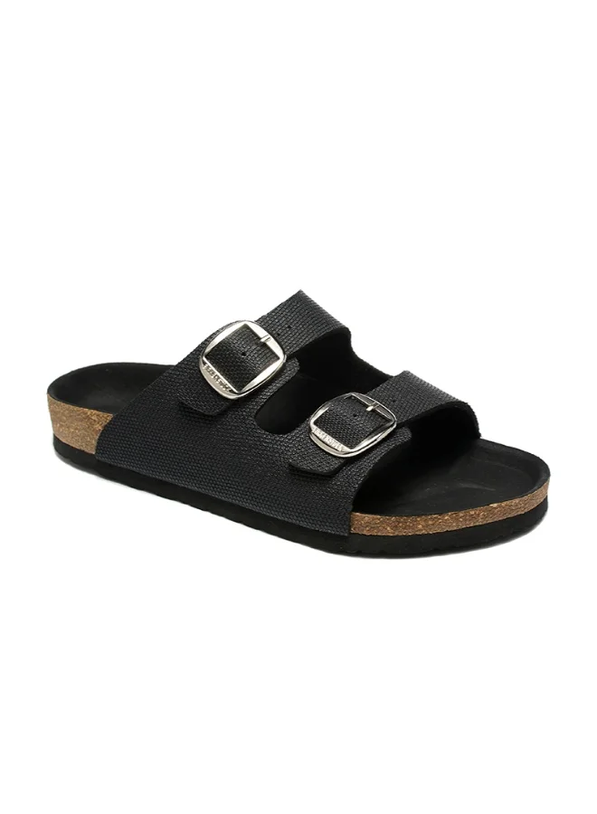 Premium Two-Strap Sandals with Oversized Buckle Details for Women (Size 38) 80x2n