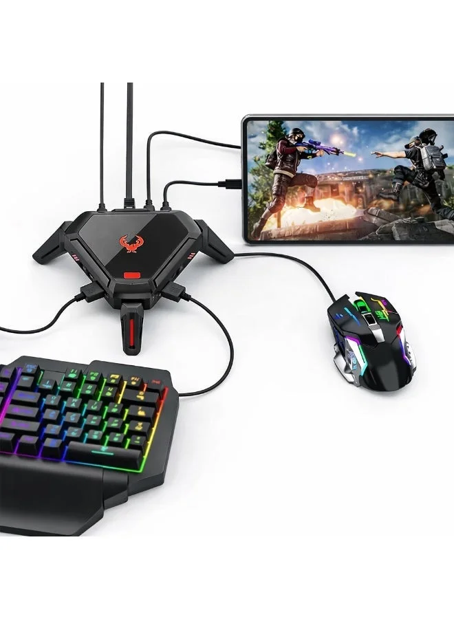 Gamwing Scorpion 2 Pro Keyboard and Mouse Converter for Mobile Gaming with 2000Hz Polling Rate and RGB Lighting (1 Unit) 78mhg