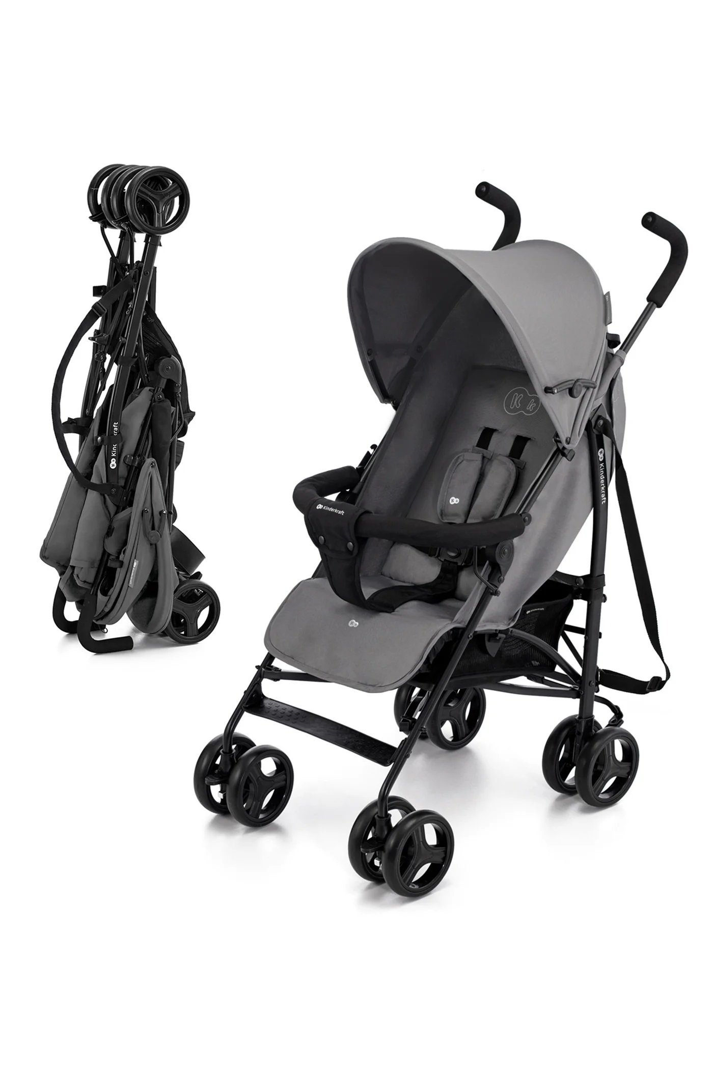 Kinderkraft Tik Lightweight Compact Stroller - Premium Foldable Travel Pushchair (Grey) sufwi