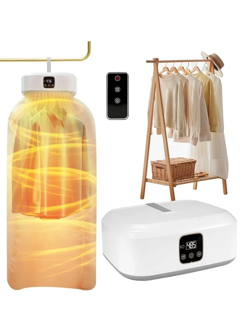 TIGER Portable Clothes Dryer Machine, Compact Foldable Design for Home and Travel (White, 1 Unit) g48ah