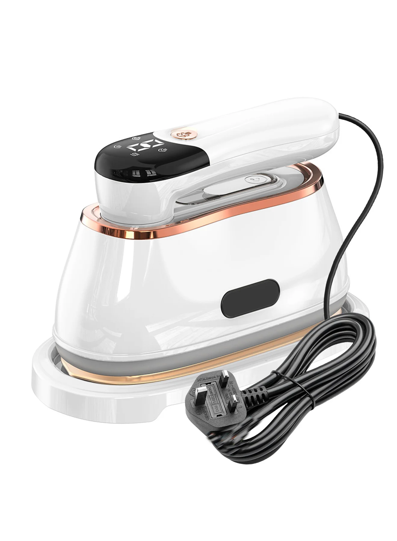 Splendors Portable Mini Steam Iron 1200W Handheld Travel Garment Steamer with 180¡ã Swivel Handle and LCD Display (White, 1 Unit) ec9dh