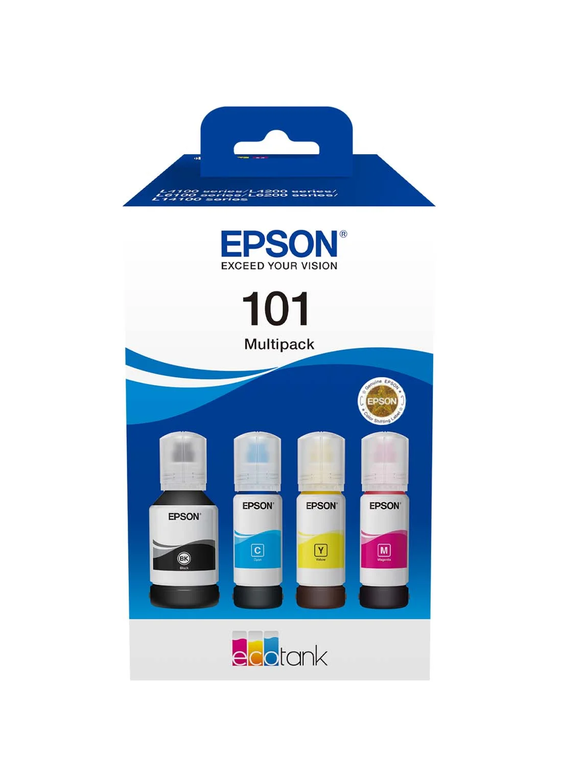 Premium Ink Refill Multipack for Eco-Tank Printers (4-Colour Set, 70 mL) flqie