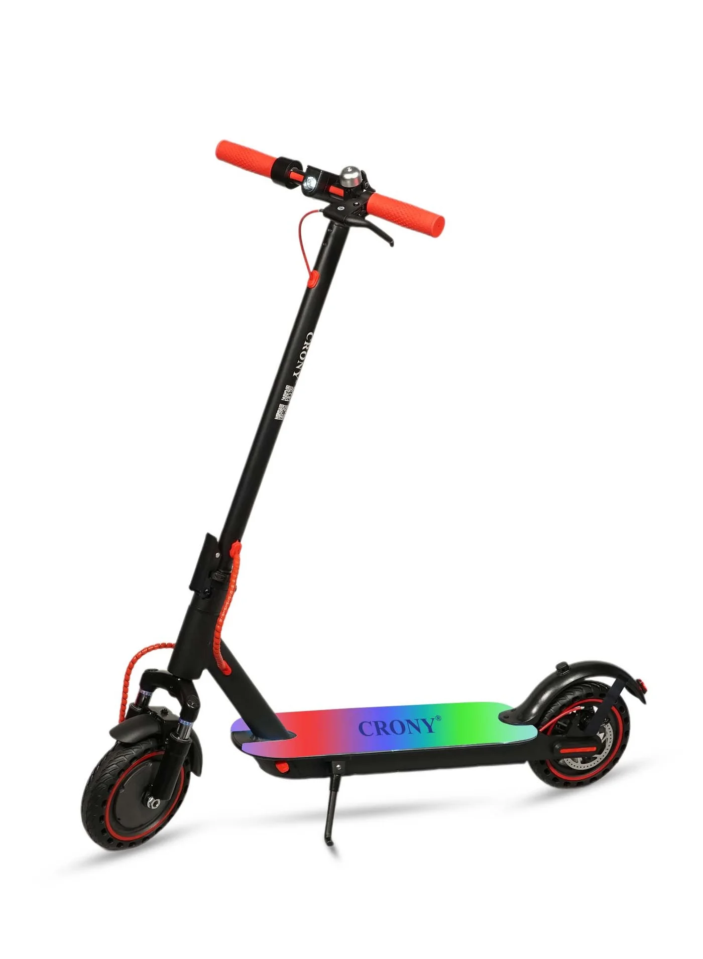 Crony Electric Scooter with 7-Color LED Deck Lights, 250W Motor, Aluminum Alloy Frame, Foldable Design for Daily Commute (Red, 120kg Max Load) gz7s9