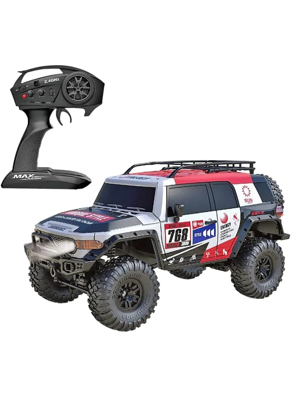 MYTOYS 1/10 Scale RC Crawler 4WD Remote Control Offroad Truck with ABS Hard Shell and LED Lights (15 km/h) 9w65w