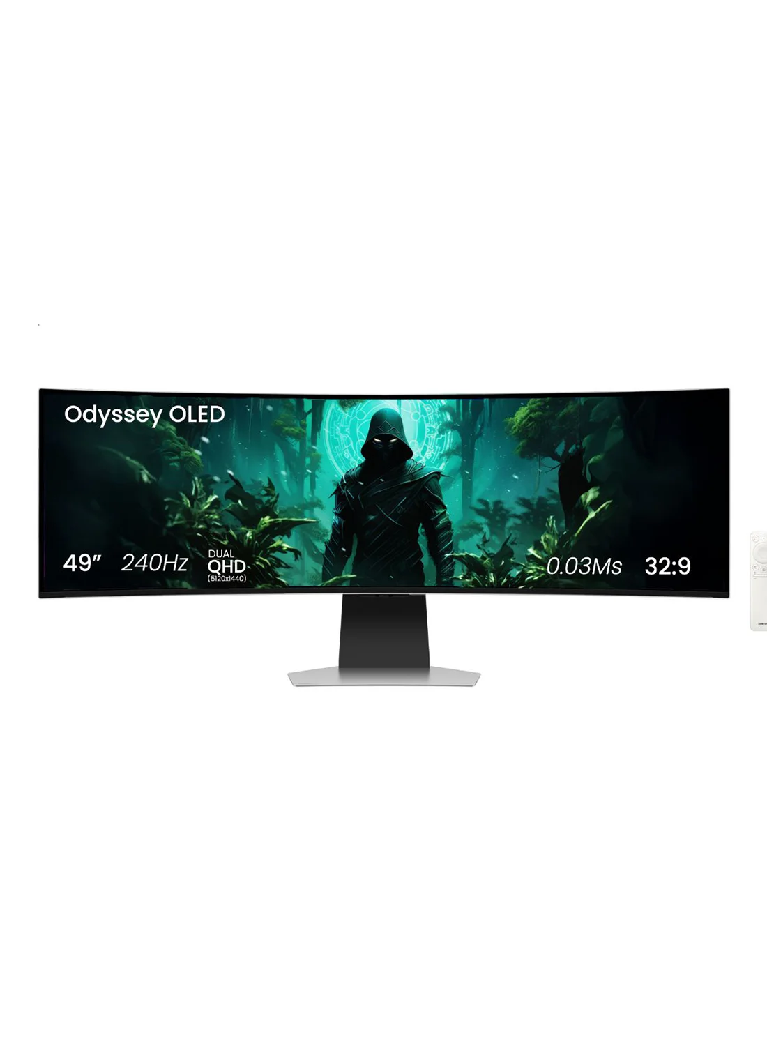 Ultra-HD 49 Inch Curved Smart Gaming Monitor Dual QHD OLED Display 240Hz Refresh Rate (White, 124 cm) k3zys