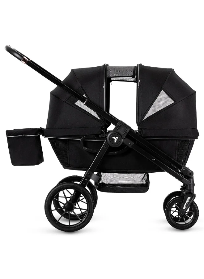 Premium Reversible Wagon Stroller for Kids - Heavy-Duty Foldable Design (Graphite Black) w0ldp
