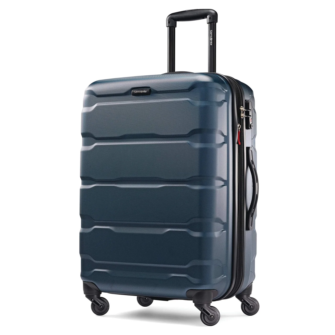 Premium Hardside Expandable Spinner Luggage 24-Inch Checked Suitcase (Teal, 61 cm) fvuo2